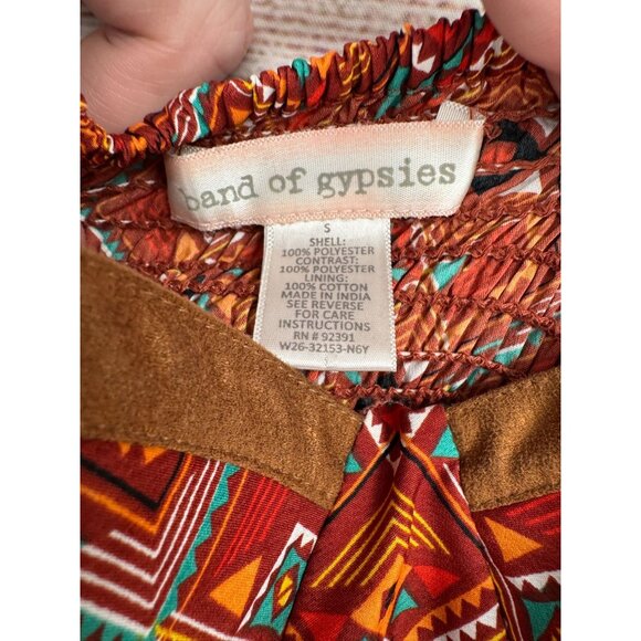 Band of Gypsies Southwest Print Mini Dress Women's Size Small Brown/Rust - Picture 7 of 9